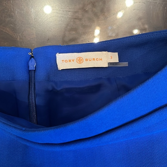 💙 TORY BURCH Jane Blue Dahlia Skirt - Picture 6 of 8